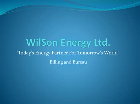 wilson energy payment.